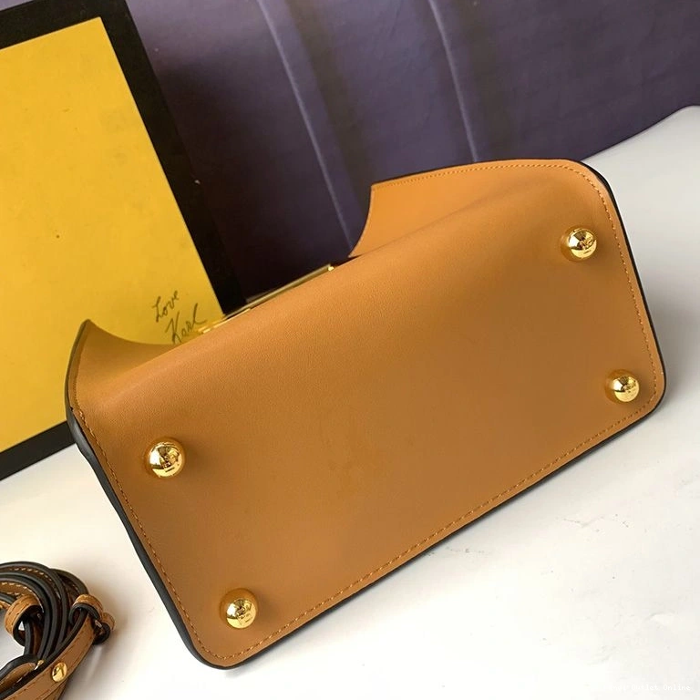 Cheap Leather Bag Calf Brown Fendi Small In Way 0726